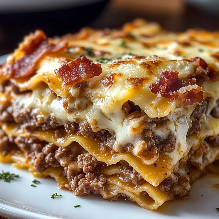 Parmesan Garlic Bacon Cheeseburger Lasagna Recipe