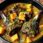 Coconut Cream Lamb Shanks with Sweet Potatoes & Coriander