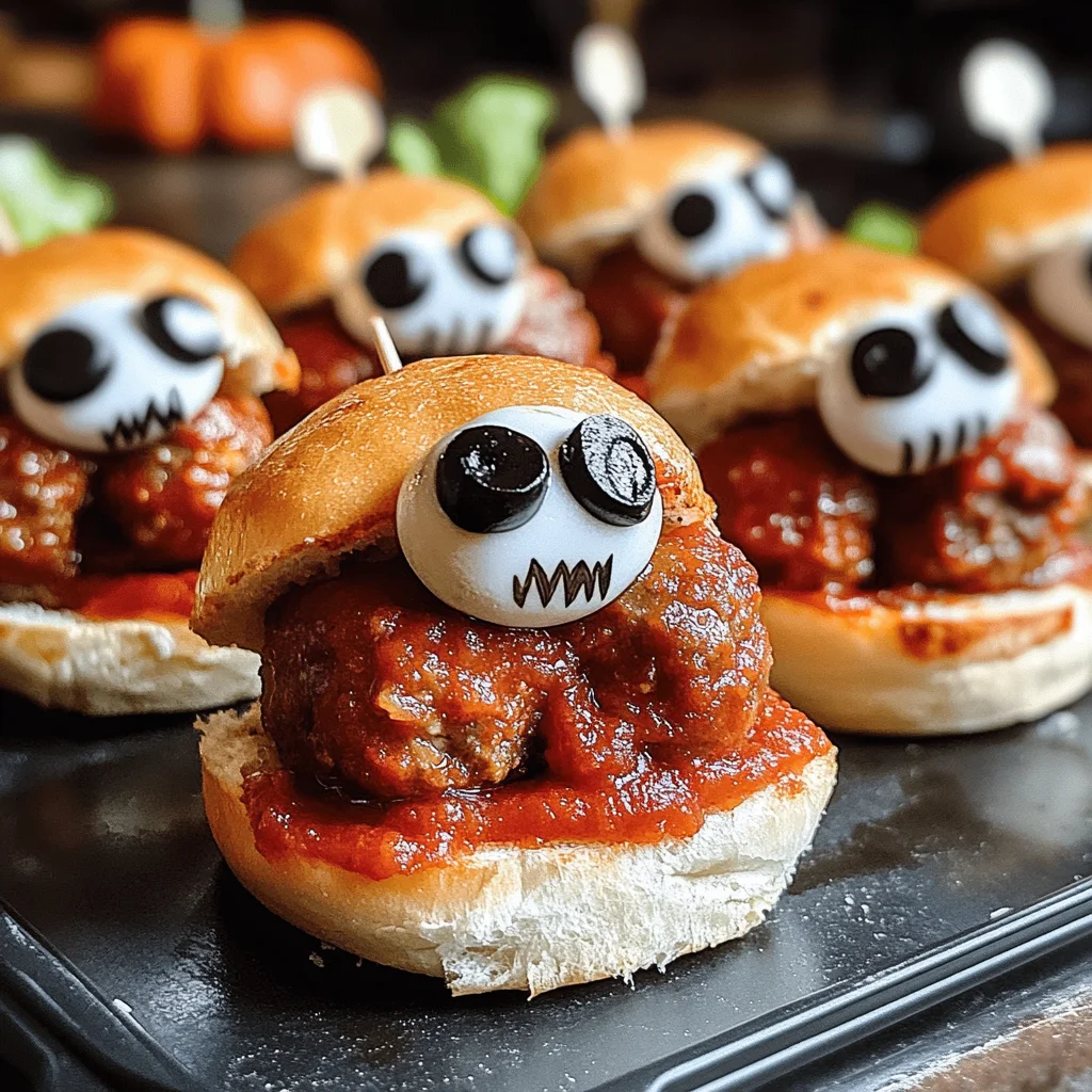 Halloween Monster Meatball Sliders