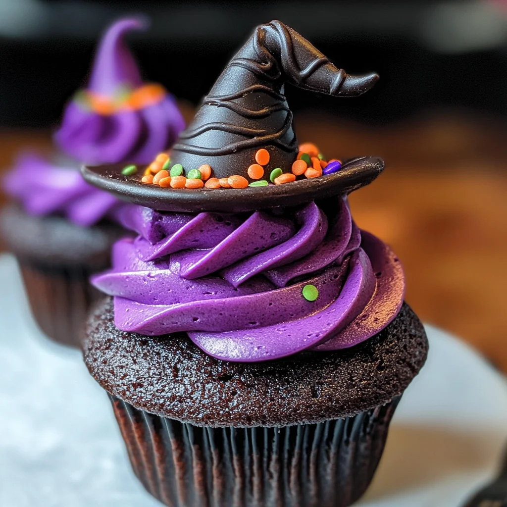 Halloween Witch Hat Cupcakes