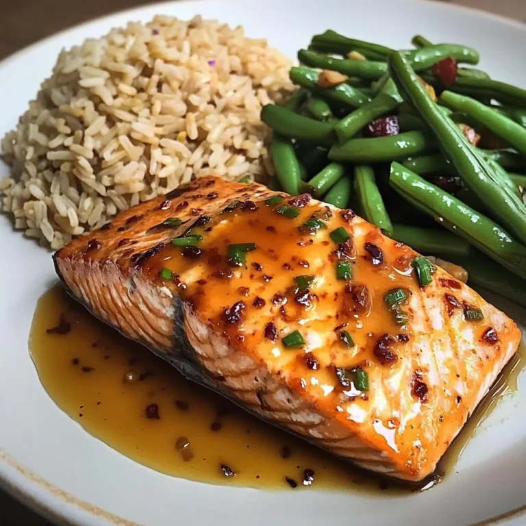 Honey Garlic Salmon with Brown Rice & Green Beans