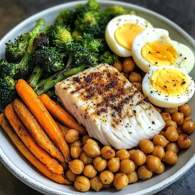 Protein Power Plate with Fish, Roasted Chickpeas & Veggies