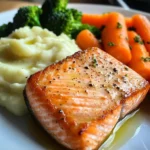 Salmon with Mashed Potatoes and Vegetables
