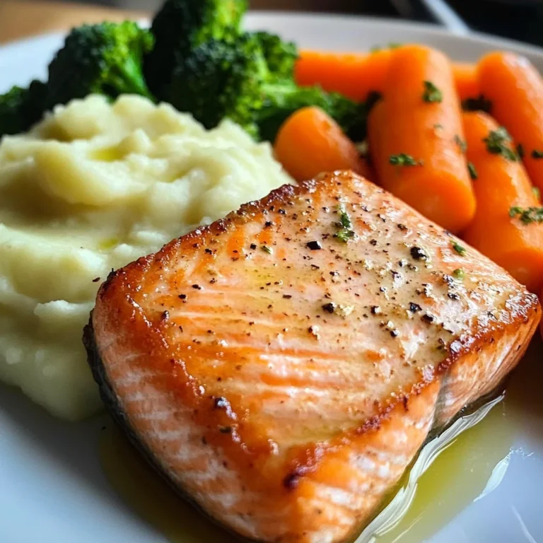 Salmon with Mashed Potatoes and Vegetables
