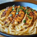Savory Cajun Chicken over Creamy Parmesan Linguine